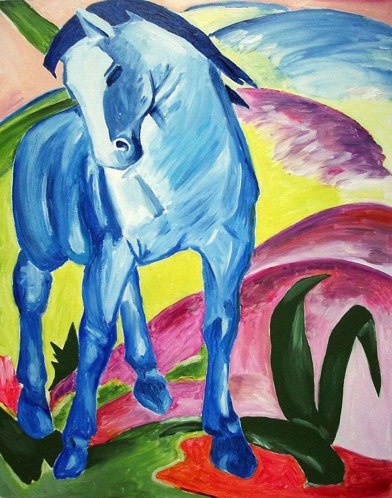 Описание картины Синий конь   Франц Марк