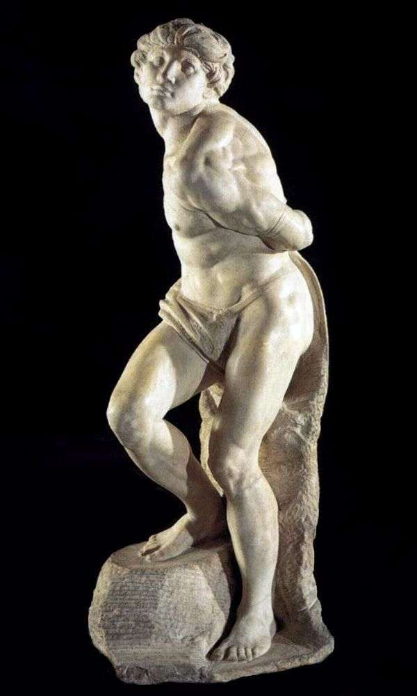 Описание картины Скованный раб (скульптура)   Микеланджело Буонарроти