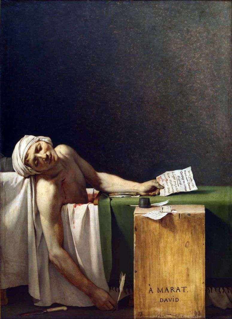 Описание картины Смерть Марата   Жак Луи Давид