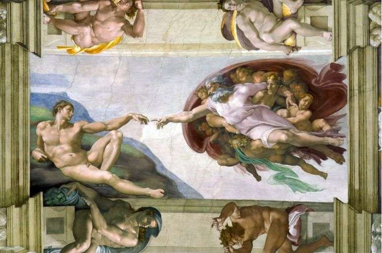 Описание картины Сотворение Адама   Микеланджело Буонарроти