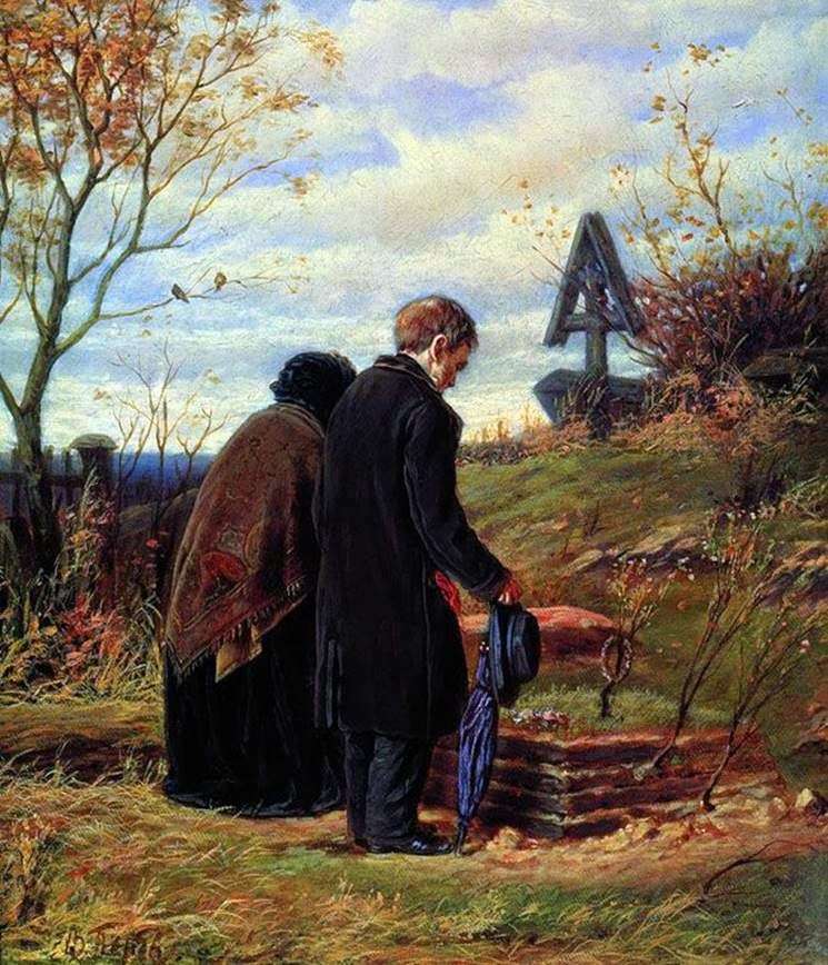 Описание картины Старики родители на могиле сына   Василий Перов