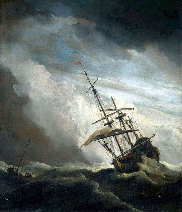 Описание картины Судно в открытом море   Виллем ван де Велде