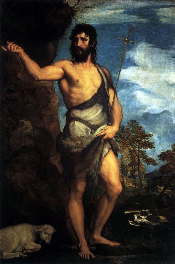 Описание картины Св. Иоанн Креститель в пустыне   Тициан Вечеллио