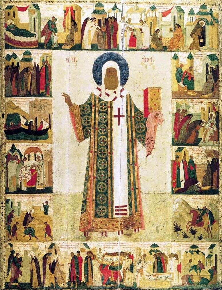 Описание картины Св. Митрополит Петр с житием   Дионисий