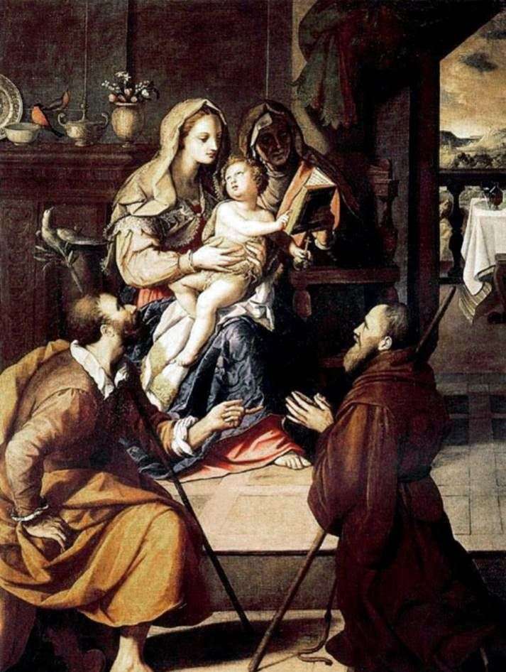Описание картины Святое семейство и кардинал Медичи   Алессандро Аллори