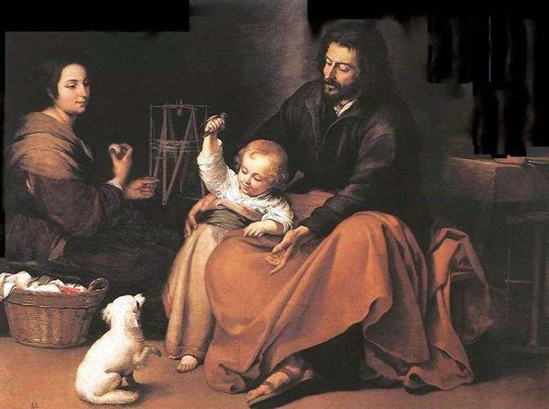 Описание картины Святое Семейство с птичкой   Бартоломе Эстебан Мурильо
