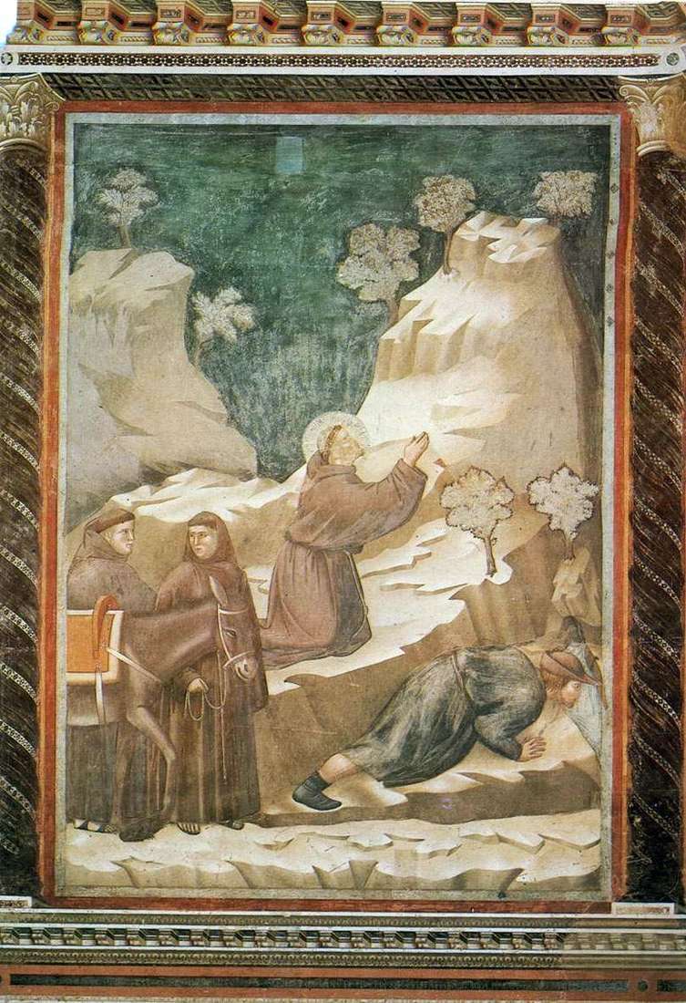 Описание картины Святой Франциск источает воду из скалы   Джотто ди Бондоне