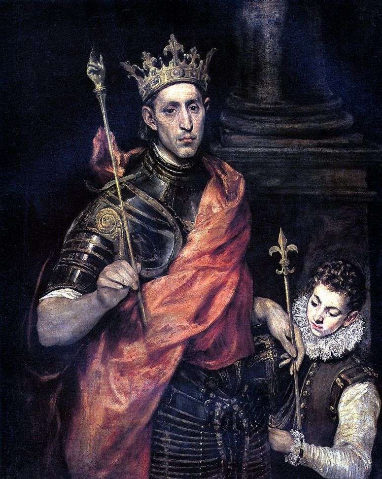 Описание картины Святой Людовик, король Франции и паж   Эль Греко