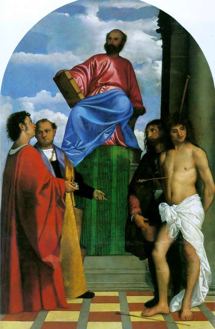 Описание картины Святой Марк на амвоне со святыми   Тициан Вечеллио