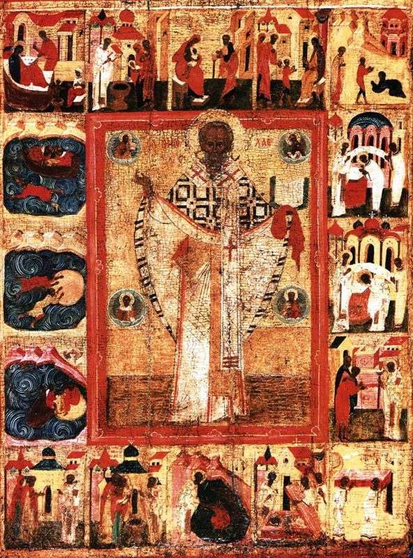 Описание картины Святой Николай, с 16 клеймами жития