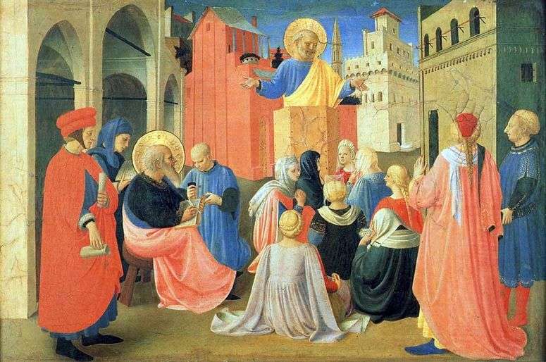 Описание картины Святой Петр, диктующий Евангелие Святому Марку   Фра Беато Анджелико