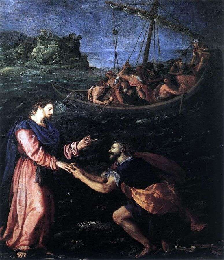 Описание картины Святой Петр, идущий по воде   Алессандро Аллори