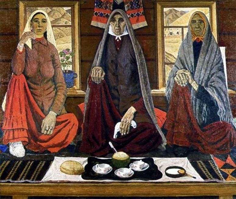 Описание картины Три женщины   Ахмат Лутфуллин