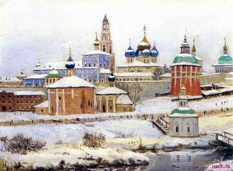 Описание картины Троице Сергиева лавра зимой   Константин Юон