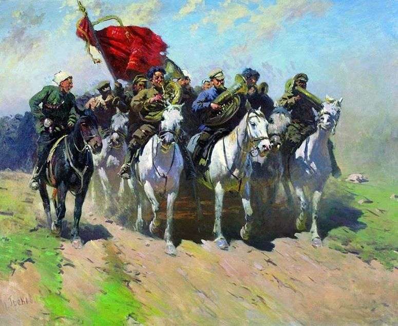 Описание картины Трубачи первой Конной Армии   Митрофан Греков