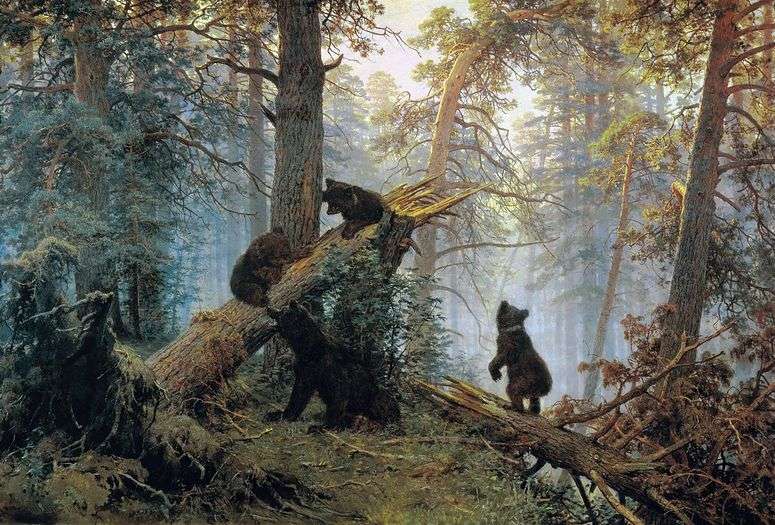 Описание картины Утро в сосновом лесу (Три медведя)   Иван Шишкин