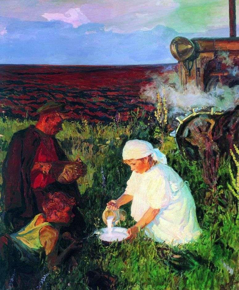 Описание картины Ужин трактористов   Аркадий Пластов