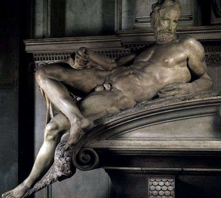 Описание картины Вечер (скульптура)   Микеланджело Буонарроти
