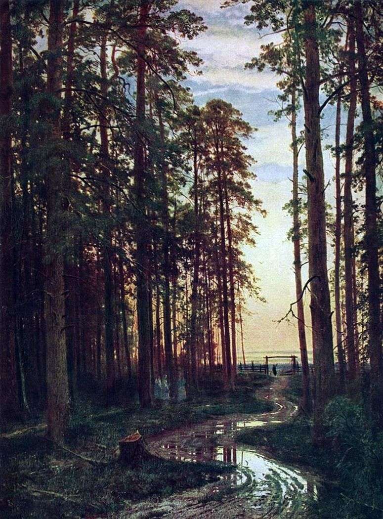Описание картины Вечер в сосновом лесу   Иван Шишкин