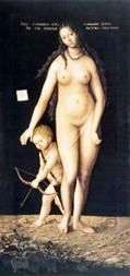 Описание картины Венера и Амур   Лукас Кранах