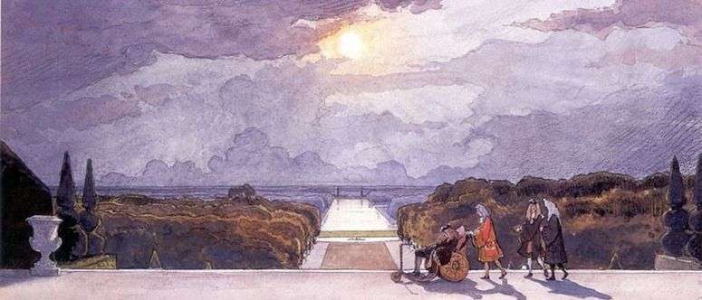 Описание картины Версаль. Прогулка короля   Александр Бенуа