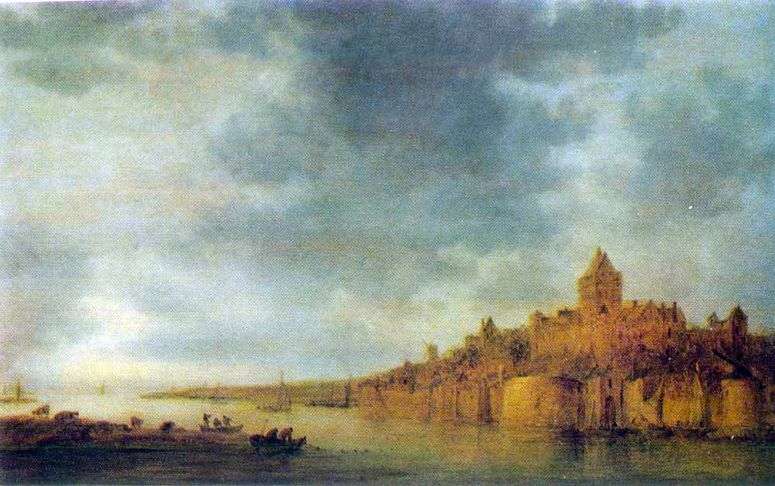 Описание картины Вид реки Вааль у Неймегена   Ян ван Гойен