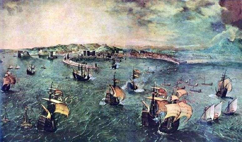Описание картины Военно морское cражение в заливе Неаполя   Питер Брейгель