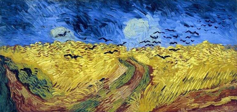 Описание картины Вороны на пшеничном поле (Пшеничное поле с воронами)   Винсент Ван Гог