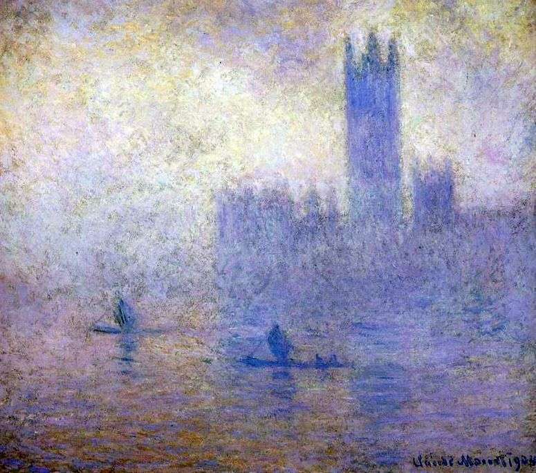 Описание картины Здание Парламента в Лондоне. Эффект тумана   Клод Моне