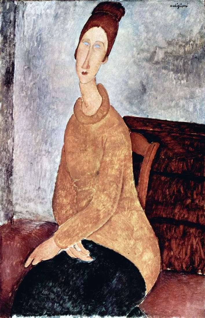 Описание картины Жанна Эбютерн в желтом свитере   Амедео Модильяни