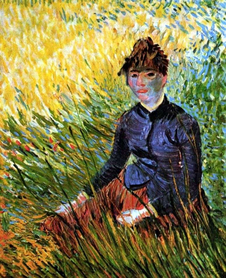 Описание картины Женщина сидящая в траве   Винсент Ван Гог