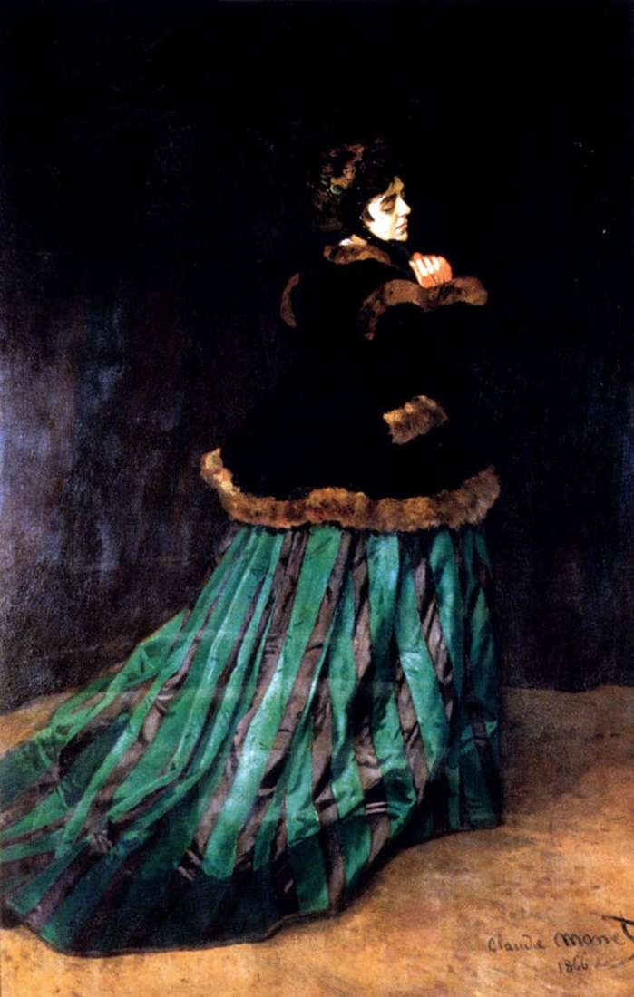 Описание картины Женщина в зеленом платье   Клод Моне