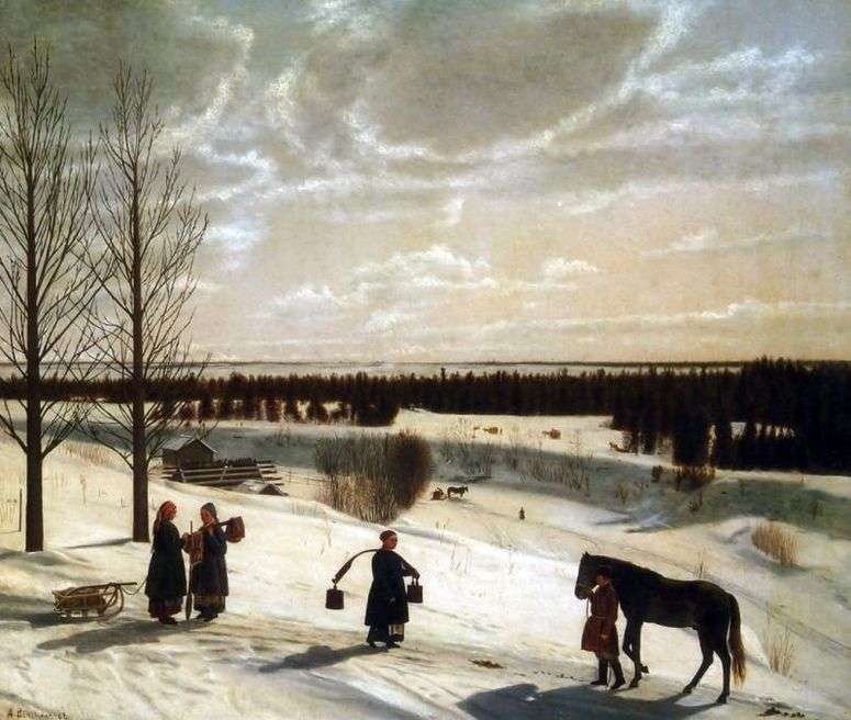 Описание картины Зимний пейзаж   Никифор Крылов